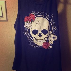 Navy blue backless tank top